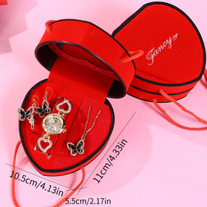 <span class=keywords><strong>Regalo</strong></span> di <span class=keywords><strong>San</strong></span> <span class=keywords><strong>Valentino</strong></span>: Set <span class=keywords><strong>Regalo</strong></span> Creativo con Orologio da <span class=keywords><strong>Donna</strong></span>, Collana, Orecchini a Perno e Anello in Confezione a Cuore per Donne, Souvenir per le Festività - Product Image 4