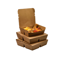 Contenitore per Microonde per Fast Food, Biodegradabile, Ecologico, in Materiali Riciclati, Impermeabile, Monouso, Portatile con 3 Scomparti