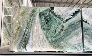 Luxury Prague Green <strong>Marble</strong> Big Slab | Dark Green With Gold Veins High-End Decor Stone For Villa Indoor Walls/Floors/Countertops - Product Image 2