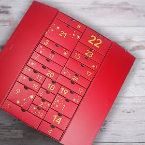 กล่องบรรจุภัณฑ์กระดาษแข็งสำหรับของขวัญคริสต์มาส กล่องปฏิทินนับถอยหลัง 24 วัน สำหรับเครื่องสำอาง น้ำหอม และผลิตภัณฑ์ความงาม - Product Image 6