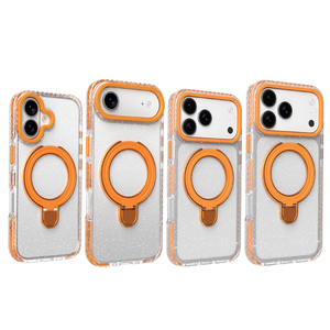 <span class=keywords><strong>Arancione</strong></span> cassa del telefono magnetico per <span class=keywords><strong>iPhone</strong></span> 17 Pro Max con racchetta basamento chiaro custodia del telefono per <span class=keywords><strong>IPhone</strong></span> 15 16 17 caso - Product Image 1