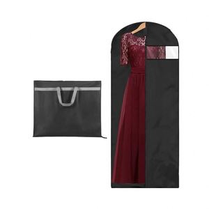 Protector de Abrigo Largo Anti-Polillas, Funda Plegable Negra a Prueba de Polvo para Vestidos Largos con Bolsillo y Asa, 60-180cm - Product Image 1