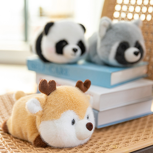 Оптовая продажа, пухлое лицо, милый маленький олень енот, панда, плюшевые игрушки, кукла, пушистые мягкие удобные мягкие игрушки животных - Product Image 5