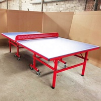 Table de tennis d'extérieur Konford taille officielle SMC/ACP pliable avec roues, cadre en acier métallique pour l'entraînement, tube imperméable, table de ping-pong