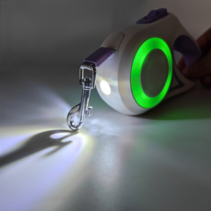 Einziehbare Haustier leine mit Touch Light, LED-Taschenlampe, 10 Fuß, 360 ° ohne Verwicklung, Ein-Knopf-Bremse und Schloss, rutsch fester weicher TPR-Griff - Product Image 5