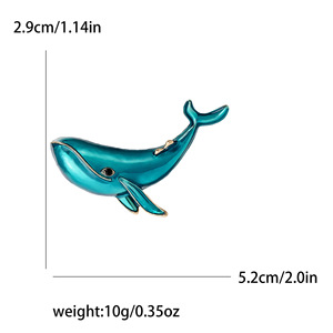Pin de la Serie de Animales Simple, Lindo Pin de Aleación con Diseño de Goteo de Aceite, Delfín, Flor en el Pecho, Accesorio Exquisito para Ropa de Hombre y Mujer, Joyería - Product Image 6