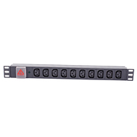 Unidad de Distribución de Energía (PDU) Yosun Multiusos de 10 Vías y 19'' con Conectores IEC C13 y C14 para Montaje en Rack, para Sala de Computación, Gabinete de Servidores y Centro de Datos