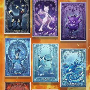 Tableau d'art animé Pokémon DM, carte décorative de collection, figurine de dessin animé Pikachu Eevee Charizard à afficher - Product Image 4