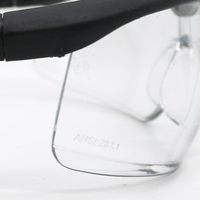 Lunettes de sécurité anti-buée, résistantes aux rayures, anti-poussière, avec monture noire et verres transparents, pour la construction et l'entrepôt