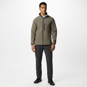 Veste softshell zippée respirante, coupe-vent et imperméable pour homme, style vintage automne, avec tissu en toile, par Finer Threads - Product Image 1