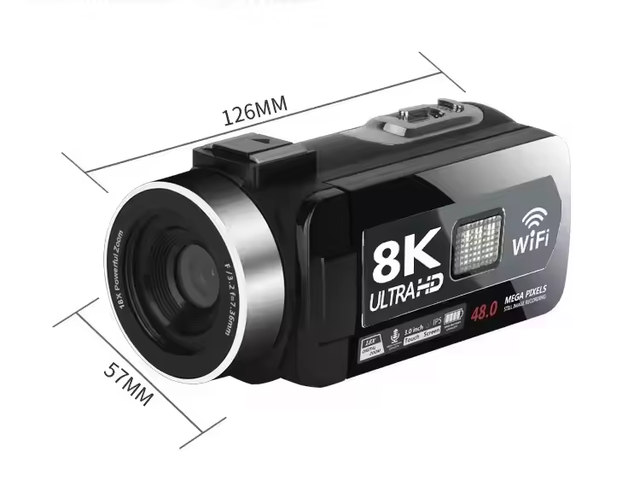 8K Professional Digital Vlog Camera 60FPS 48MP CMOS Sensor 3.0" HD Touch Screen WiFi Remote Control IR Night Live Streaming