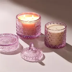 Huaming OEM ODM nouveau produit luxe élégant personnalisé <span class=keywords><strong>diamant</strong></span> or rose Relief dôme bougie parfumée spray bougies parfumées - Product Image 1