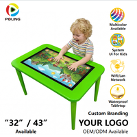 Table numérique intelligente pour l'apprentissage et le divertissement des enfants, écran tactile de 32 pouces, interface utilisateur personnalisée, connexion LAN
