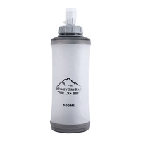 Vente en gros 500ML TPU Bouteille d'eau pliante Pliable Tactique Hydratation Vessie d'eau Flacon souple Accessoire d'extérieur pour la course