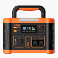 Station d'énergie solaire extérieure avec contrôleur MPPT 500W, onde sinusoïdale pure, double norme américaine, charge rapide sans fil QC3.0 + PD