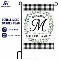 Drapeau de jardin personnalisé en forme de rectangle, motif personnalisé, impression numérique, couleurs vives, polyester, lavable, résistant à l'usure