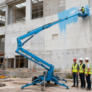 10m-45m Aerial Work Platform <b>Towable</b> Articulated Boom Lift With Diesel Electric Battery Power for Sale Man - Product Image 5