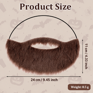 Vente en gros de fausse barbe courte en peluche marron-noire avec bande élastique, accessoire de costume pour Halloween, cosplay, scène et fête - Product Image 2