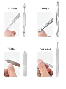 HQ Mixed Proc Discount Factory Wholesale Professional 19pcs Stainless Steel 10-in-1 Portable Manicure Pedicure Set <b>Nail</b> <b>Kit</b> Box - Product Image 3