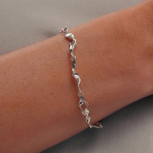 Bracelet Chaîne Designer en Argent Plaqué Or Rose, Bijou de Luxe Hip Hop Tendance, Élégant pour Femme, Sertissage Canal - Product Image 6