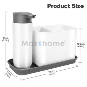 Masthome מטבח כיור ארגונית ספוג מחזיק סבון Dispenser Scrubber מייבש לשטיפת כלים אביזרי כיור Caddy עם ניקוז מגש - Product Image 2