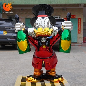 Electroplated sợi thủy tinh phim hoạt hình vịt điêu khắc, không gian thương mại nghệ thuật cài đặt, khách sạn Mall hợp thời trang trang trí nội thất trang trí - Product Image 1