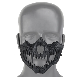 Máscara de Esqueleto de TPE para Halloween, Disfraz de Cosplay de <span class=keywords><strong>Hombre</strong></span> <span class=keywords><strong>Lobo</strong></span>, Accesorio de Fiesta de Terror para Caza en Negro/Rosa/Blanco - Product Image 1