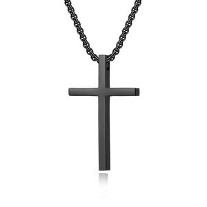 Collier Croix Simple et Tendance en Acier Inoxydable Personnalisable, Plaqué <span class=keywords><strong>Or</strong></span> PVD Argent et Noir, Pendentif Croix - Product Image 6