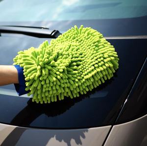 YIZHI 2 pièces Gants de lavage de voiture en microfibre chenille, sans rayures, sans peluches, absorbants, double face, orange - Product Image 1