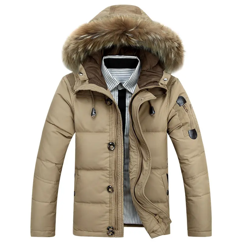 Men Fashion Zipper White Duck Down High Quality Breathable Overcoat Down Jacket Windproof Thickened Short Thin Winter Coats