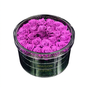 Wholesale Acrylic Rose Flower Display <b>Box</b> Custom <b>Clear</b> Floral Showcase <b>Box</b> with Logo for Shop - Product Image 1