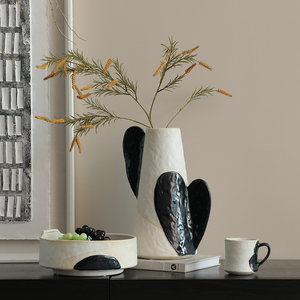 Flolenco astratto fiore nero cuore in ceramica vasi da tavolo statua ornamenti arte artigianato ciotola di frutta ceramica tazza vaso <span class=keywords><strong>Set</strong></span> - Product Image 3