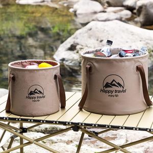Collapsible Bucket 5-Gallon Heavy-Duty PVC Folding <strong>Water</strong> <strong>Container</strong> Handle-Portable 0.66 Lbs Camping Fishing Gardening Picnic - Product Image 4