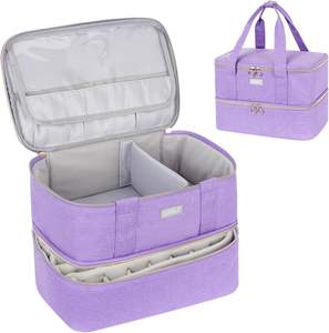 Bolsa Organizadora de Esmalte de Uñas Personalizada con Muestra Gratis, Bolsa de Almacenamiento de Esmalte de Uñas de Doble Capa con Asa, Capacidad para 30 Botellas, Herramientas de Manicura - Product Image 4