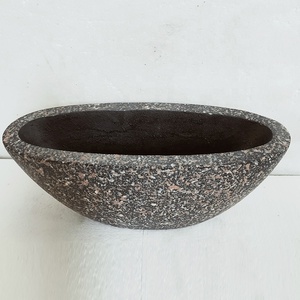 Jardinières de grande taille en pierre à effet terrazzo, brossées à la main, pour plantes d'extérieur et d'intérieur - Product Image 4