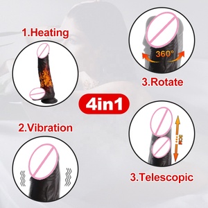 Remote Control Black Thrusting Real Silicone Dildo Vibrator untuk Wanita Telescopic Penis Female Vagina Masturbator Sex Toys - Product Image 3