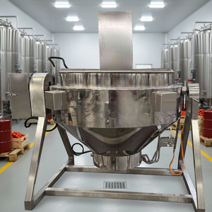 Macchina per la Produzione di Salsa di Pomodoro su Piccola Scala con Motore e PLC, Pentola per Cottura Marmellata, Linea di Produzione Pasta, Pentola con Camicia - Product Image 2