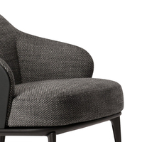 Sillón de Hotel Moderno y Lujoso al por Mayor, Tapizado en Dos Tonos, con Detalles en Cuero, Sofá Individual para Vestíbulo, Muebles para Recepción