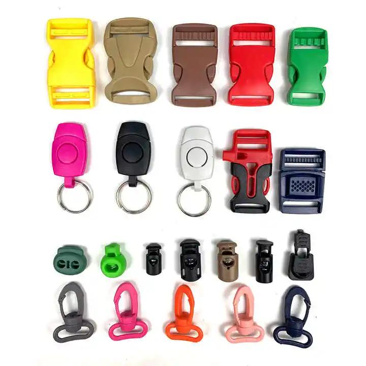 Customized Colors Logo Pom Recycled Black Adjustable Plastic 25mm 1 Inch Side Release Buckle For Lanyard Webbing Ribbon Strap