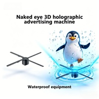 Ventilateur holographique 3D AZMAX 80CM, lecteur publicitaire, commande à distance par application Wi-Fi, étanche, pour les campagnes publicitaires en extérieur