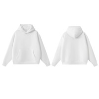 Sweat à capuche épais et chaud pour homme, 400 g/m², en tissu Air Layer, uni, à manches longues, style streetwear décontracté, automne-hiver