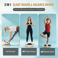 Papan Miring Kayu Portabel untuk Peregangan Betis, Squat, Alat Peregang Betis, Papan Kemiringan yang Dapat Disesuaikan, 180 derajat ° /360 °   Papan Keseimbangan