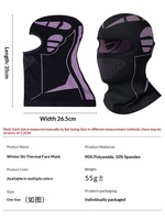 Bonnet en tricot de nylon unisexe respirant, couvre-tête de casque de ski, protection des oreilles, masque facial 3 en 1 anti-froid, anti-gel