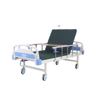 Lit d'hôpital manuel multifonction pliable à manivelle, en acier laminé à froid, vente chaude