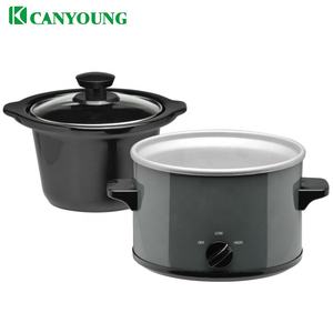 Appareils de cuisine allemagne Standard CB électrique <span class=keywords><strong>rouge</strong></span> couleur marmite en céramique 1,5 l ronde manuelle Mini <span class=keywords><strong>mijoteuse</strong></span> - Product Image 4