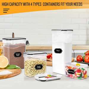 Set <span class=keywords><strong>di</strong></span> 25 Contenitori per Alimenti Classici Rettangolari in Plastica PP Ermetici Ecologici Senza BPA Multifunzione per <span class=keywords><strong>Cucina</strong></span> - Product Image 4