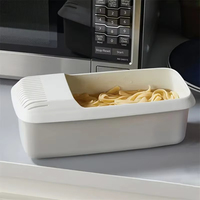 Prix d'usine pas cher Boîte de cuisson de pâtes en plastique pour micro-ondes avec fonction de passoire Ustensile de cuisine pour la préparation de pâtes