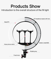 Nouvelle Ring Light HQ14 HQ18 18N 21N à LED pour Salon de Coiffure Studio Maquillage Photographie avec Trépied Support Téléphone Télécommande