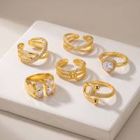 LUOYUNE – Nouveauté : Bagues ajustables en laiton plaqué or 18 carats avec zircon, style chaîne de ceinture, pour revendeurs – Bijoux de mode en gros