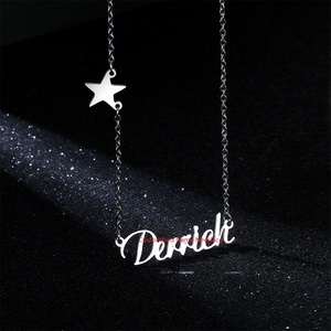 Collana <span class=keywords><strong>con</strong></span> <span class=keywords><strong>Nome</strong></span> Personalizzato a Stella in Acciaio Inossidabile, Gioielli Artigianali su Misura, Ciondolo <span class=keywords><strong>con</strong></span> Targhetta per Donna e Uomo, Regali di Natale - Product Image 6